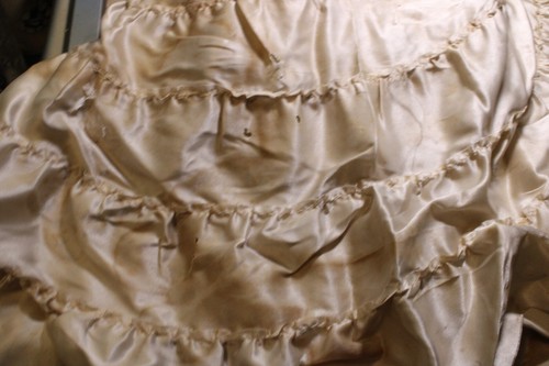ANTIQUE 25" UNUSUAL EYES FRENCH WAX COVERED BOUDOIR DOLL ORIGINAL CLOTHES TLC - Picture 15 of 22