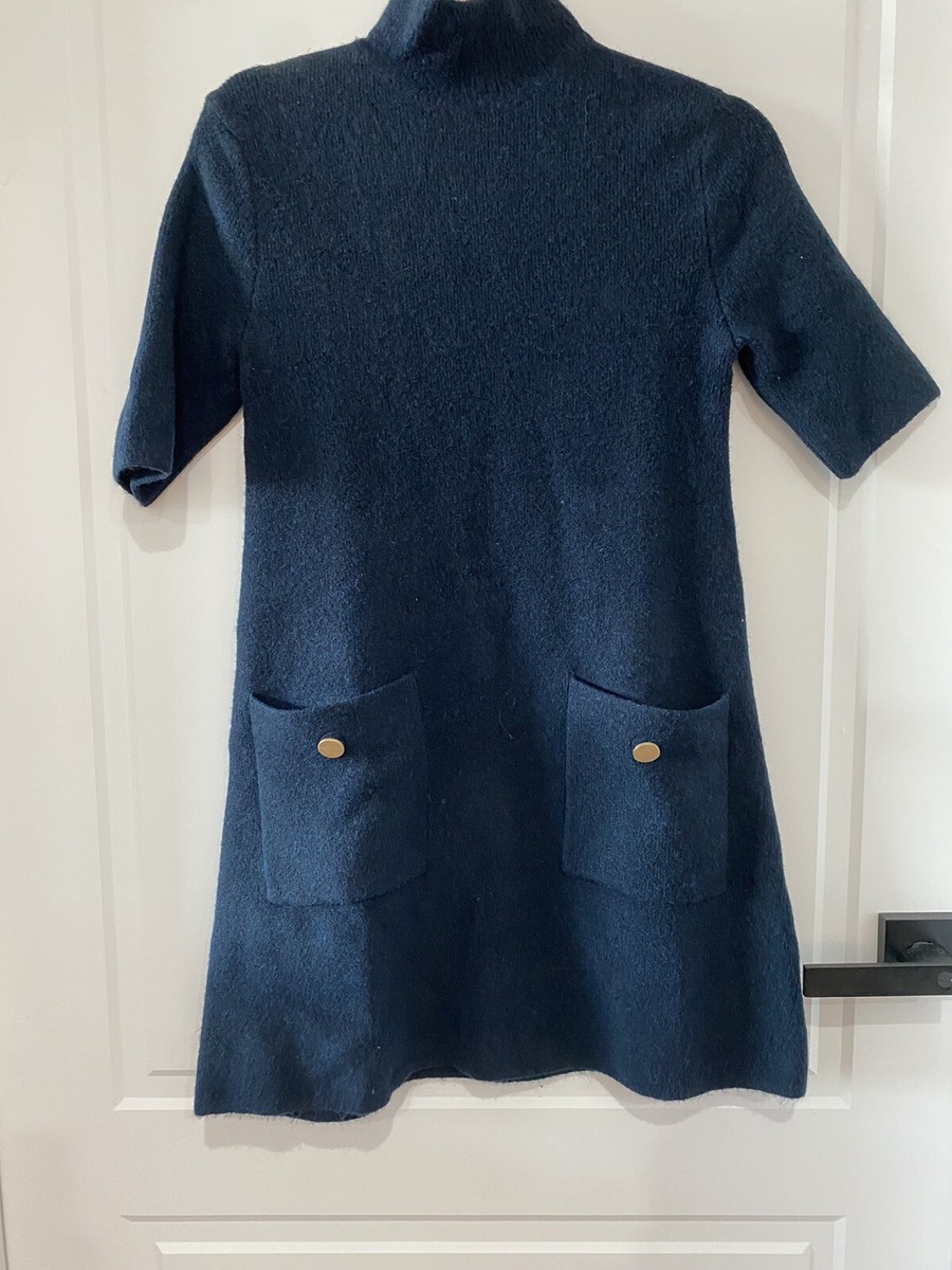 zara knit blue dress Zararib knit long sleeve midi dress in aqua blue