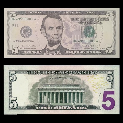 United States Set of 3 Banknotes 1, 2, 5 Dollars Bills One Two Five Uncirculated - Imagen 4 de 4