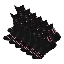 Lot 1-12 Pair Mens Ankle Quarter Crew Athletic Cotton Running Sport Black Socks