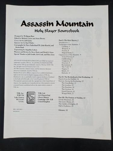 Al-Qadim Assassin Mountain Box ALQ2 9433 quasi nuovo Al-Qadim TSR AD&D D&D - Foto 4 di 7