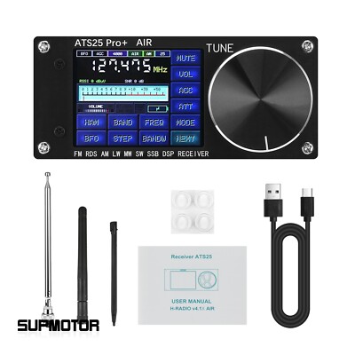ATS25 Pro+ FM SW SSB MW LW AIR SDR Receiver Aviation Band Receiver US Stock
