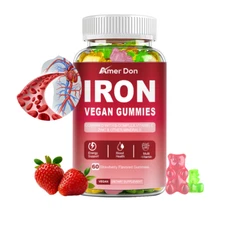Vitamatic Iron Gummies Supplement Women & Men 10mg Serving 60 Vegan Gummies--