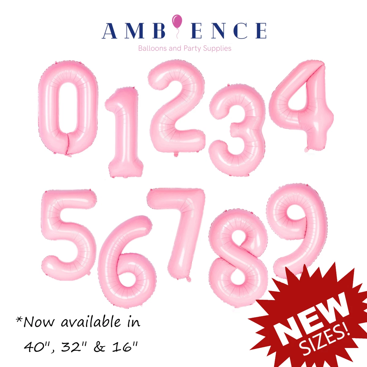 Baby Pink Number Balloons 40