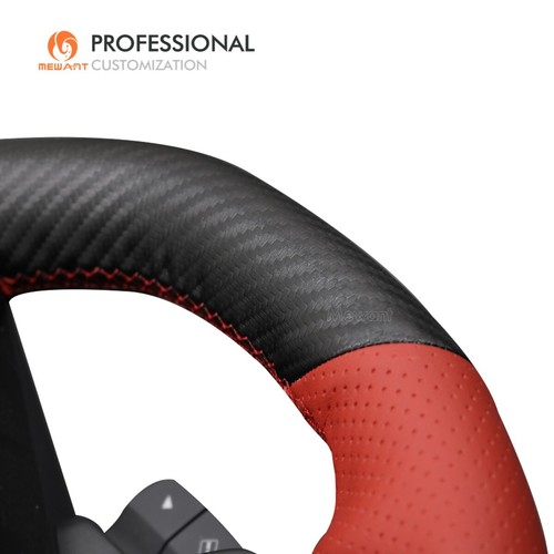 Hand sewn DIY Leather Carbon Fiber Steering Wheel Wrap for Subaru WRX 2022-2023 - Picture 6 of 12