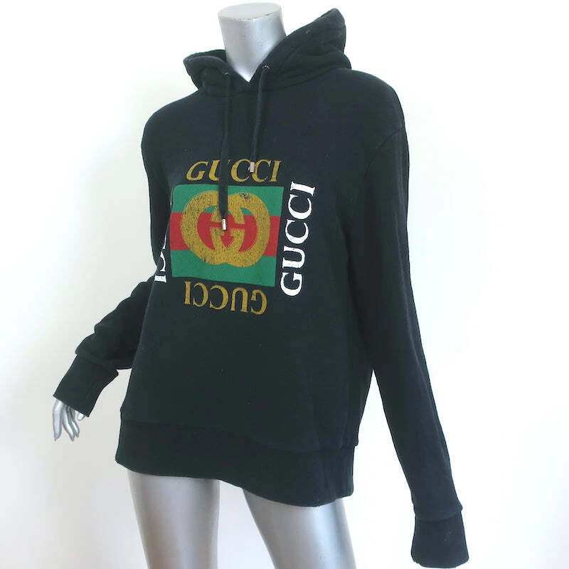 Oversize sweatshirt top with gucci logo
