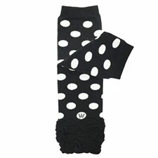 Wrapables Ruched and Dots Baby Leg Warmers, Black