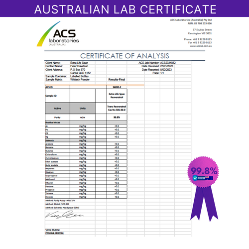 Resveratrol 360 Capsules Trans Resveratrol Australia 99.8% Aus Tested Supplement - Picture 12 of 24