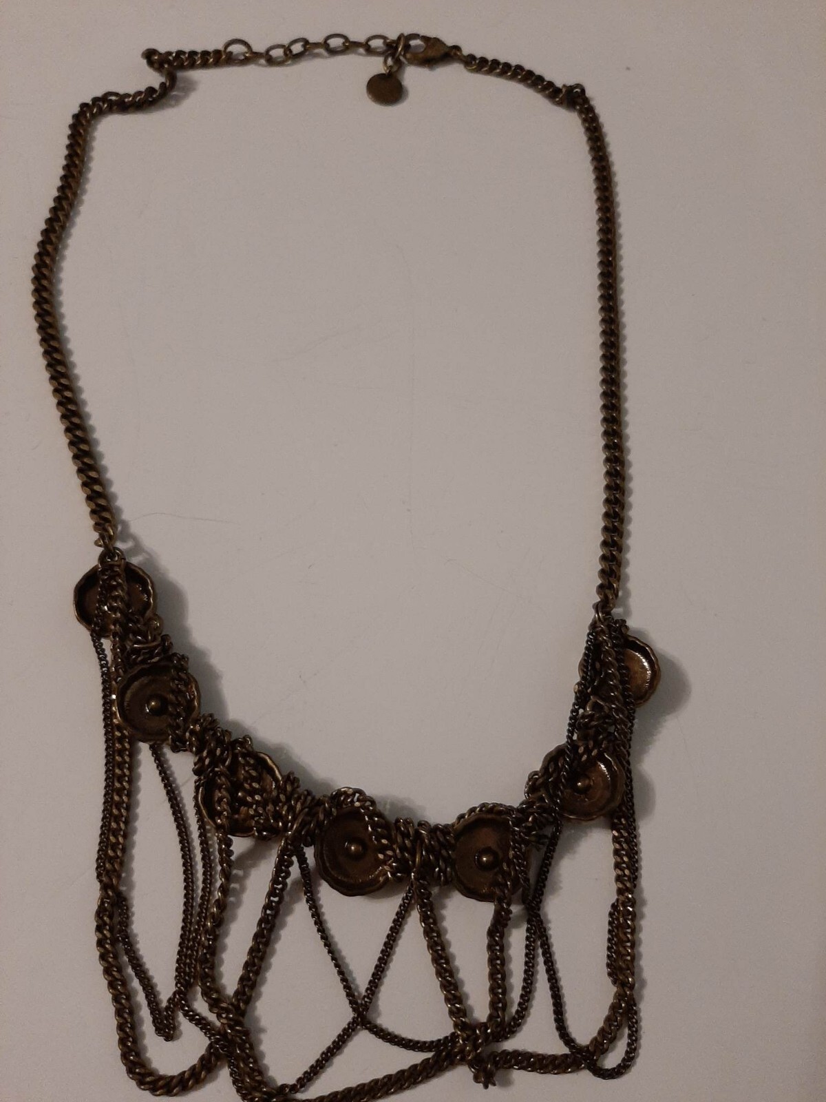 Talbots Necklace Multi-Stranded brass” Statement … - image 6