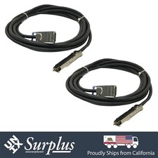 Lot of 2 Amphenol QSFP SFF-8436 to CX4 SFF-8470 SAS Direct Attach Cable 5M