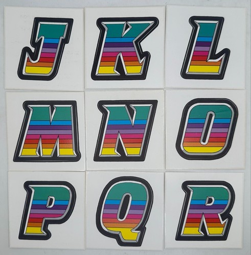 Vtg 90s Pretty Peels Rainbow Stickers Letters Numbers Shapes YOU PICK Reusable - Picture 16 of 54