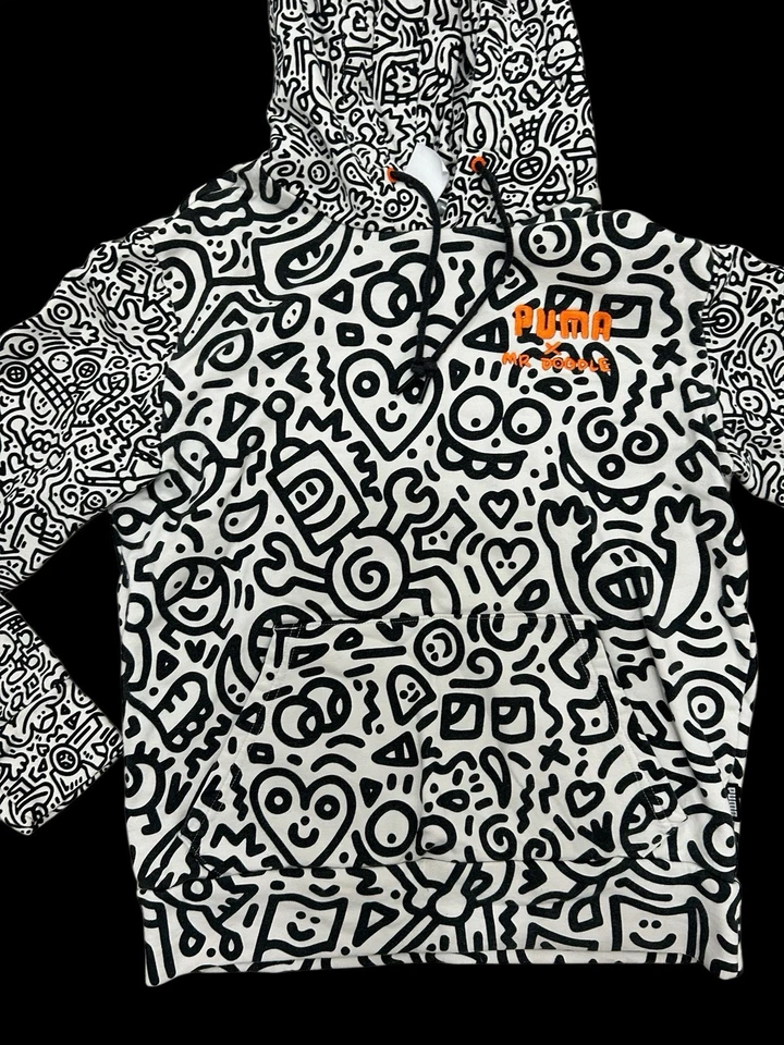 ✨ Puma x Mr Doodle sudadera con capucha blanco y negro✨ Foto 2 de 4