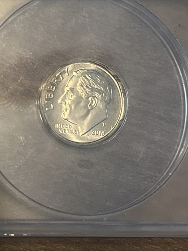 2018-p Dime Tilted Partial Collar Feeder Finger Die Damage 🔥🔥ANACS MS60 - Picture 2 of 6