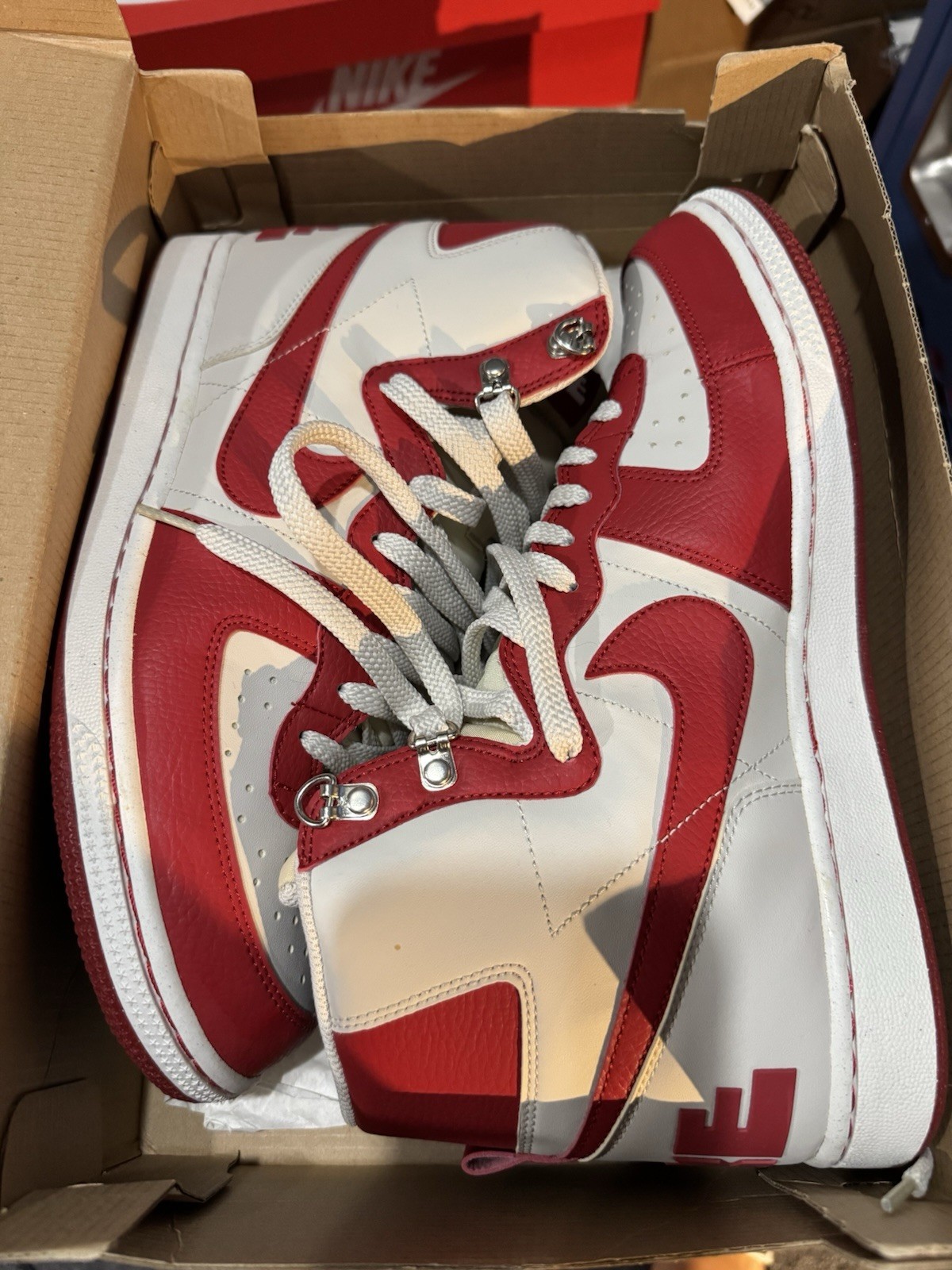 Nike Terminator High Basic Light Bone Varsity Red… - image 5