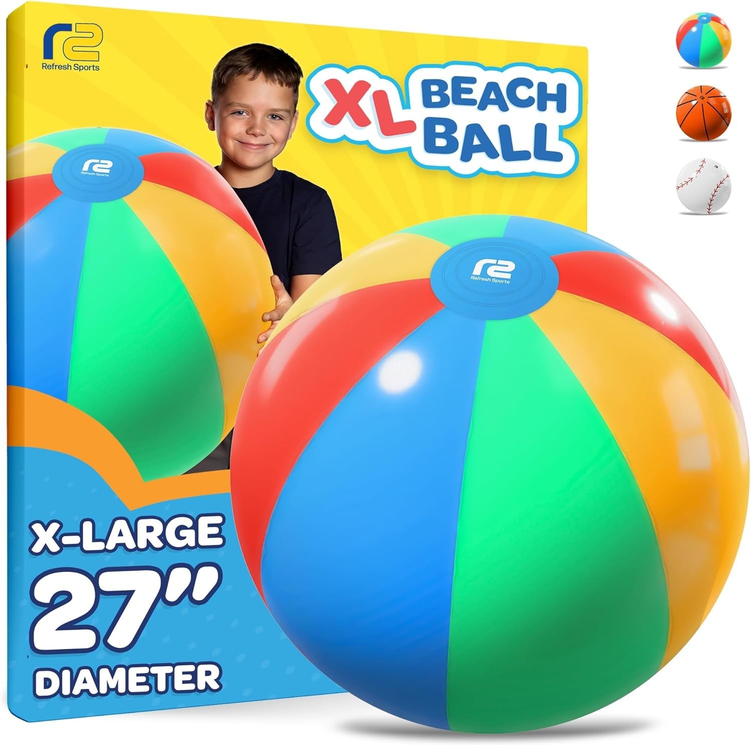 Large Beach Ball - New 8-Panel Design for Enhanced Durabilit