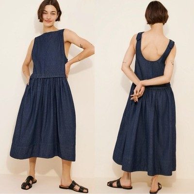 soraya denim midi dress FREE PEOPLE Soraya Denim Midi Dress