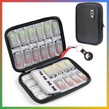 USB Flash Drive Case with Labels, Portable USB Case Organizer
