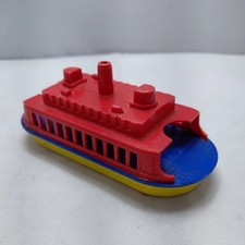 Vintage Ideal Plastic Floating Toy Boat, Made In The USA Car Ferry