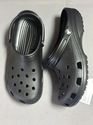 New Crocs Adult Classic Clogs - Black - Lightweight Casual - Unisex - M10 / W12