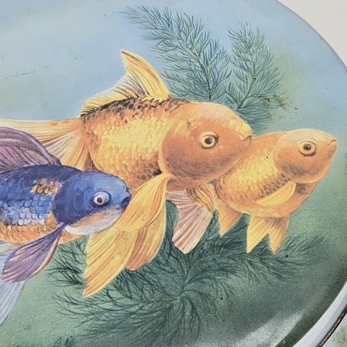 Early Rare Huntley & Palmers Biscuit Tin Aquarium Fish Goldfish Koi 1958 Vtg HTF - Picture 14 of 21