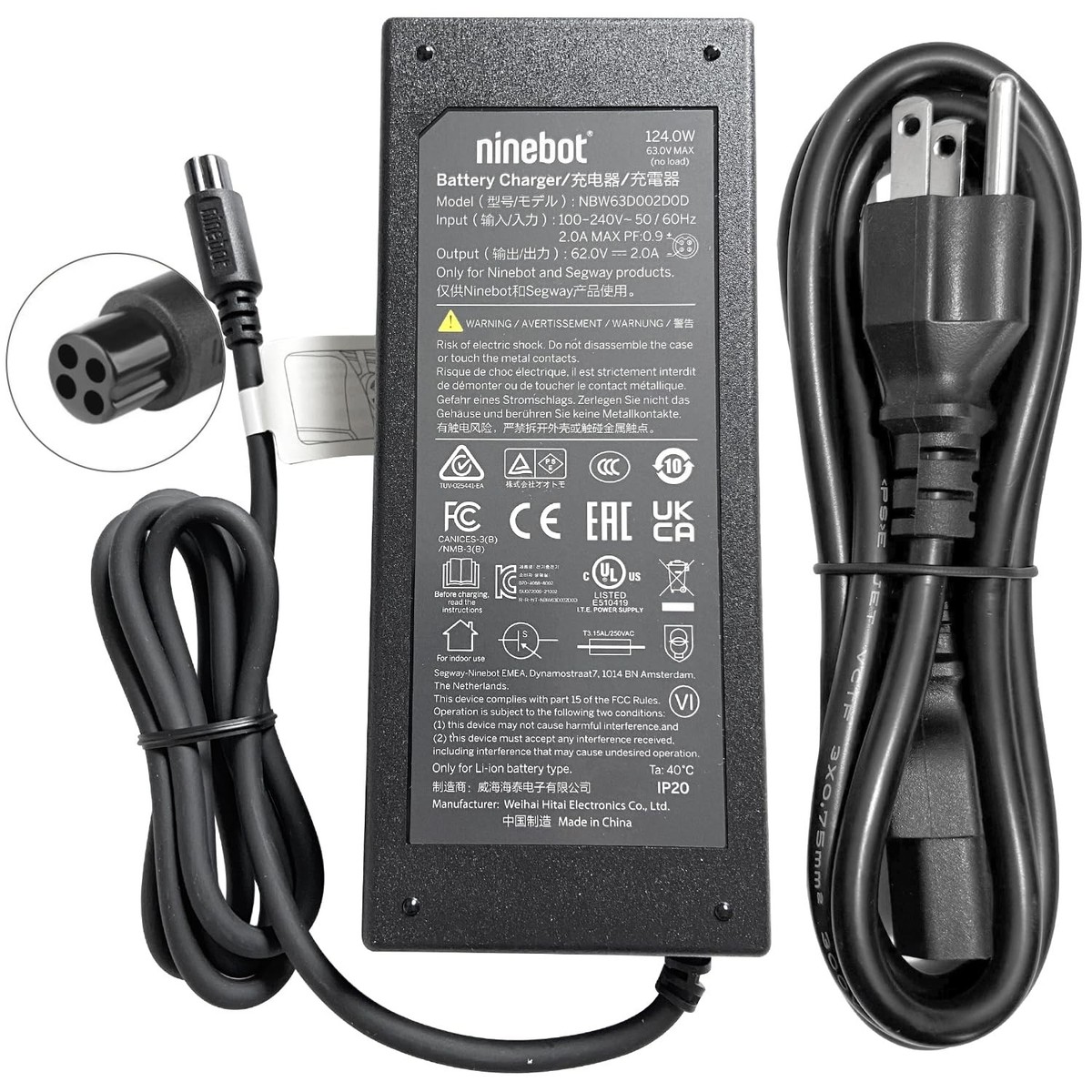 Battery Charger Segway Ninebot Prong Charger Charger For Segway