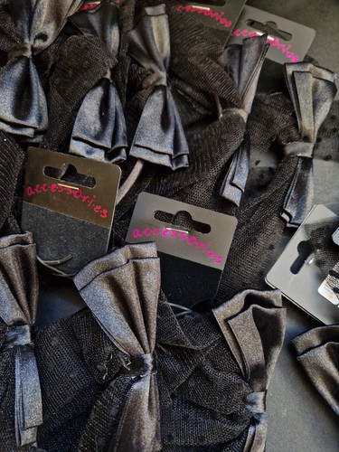Headband Fascinators Black and Grey Bows with Lace - New With Tags Job Lot x 31 - Picture 11 of 15