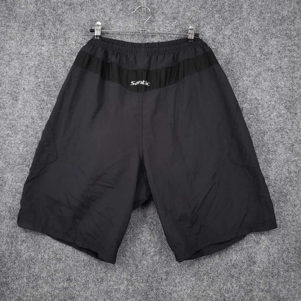 Pantalones Cortos de Ciclismo Santic para Hombres 2XL Negros Bicicleta Acolchados Ciclismo de Montaña Cordón Foto 2 de 4