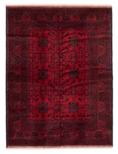 Vintage Geometric Hand-Knotted Carpet 3'6" x 6'9" Traditional Wool Area Rug