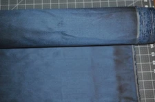 100% Silk  Dupioni Dark Blue Navy Sewing Fabric Home Decor Costuming S4