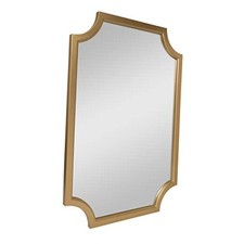 Hogan Wood Framed Wall Accent Mirror with Scalloped Corners, 24x36 Inches,