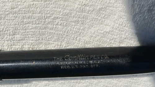 "CONKLIN PEN CO * Chicago, ILL. ..." Black/ Polished Brass Trim Fountain Pen - Picture 12 of 20