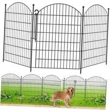 Decorative Garden Fence 40in H x24ft 10 Panels-40in H x24ft L with Lock Black