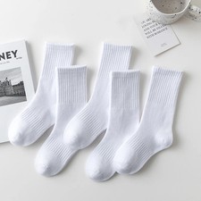5 Pairs 100 Cotton Long Socks Girls Boys Autumn Sports Socks for 1-12 Year