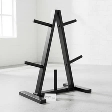 Heavy-Duty 1-Inch Weight Plate Rack - 300 lbs Capacity, Compact A-Frame Design