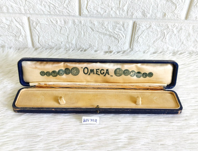 Antike OMEGA Schweizer Uhr-Werbeverpackung Box Samt Innen Selten WN752