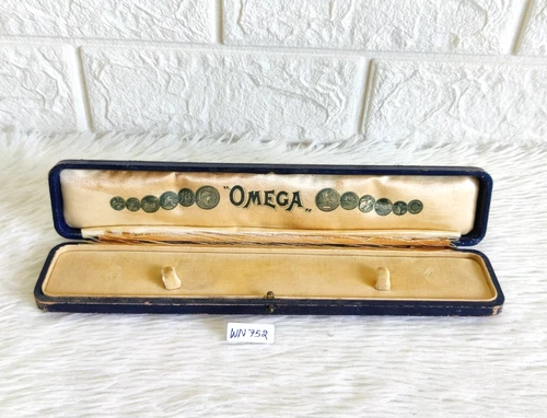 Antique OMEGA Swiss Watch Advertising Box Velvet Inside Rare Collectible WN752