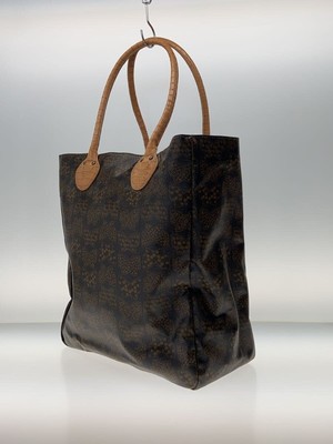 Needles tote bag Lthr. Handle Big Leather Brown Total