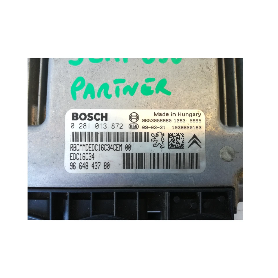 CENTRALINA MOTORE 206 C3 207 BERLINGO 308 406 2004-2014 1.6 HDI 80KW 0281013872 - Immagine 2 di 3