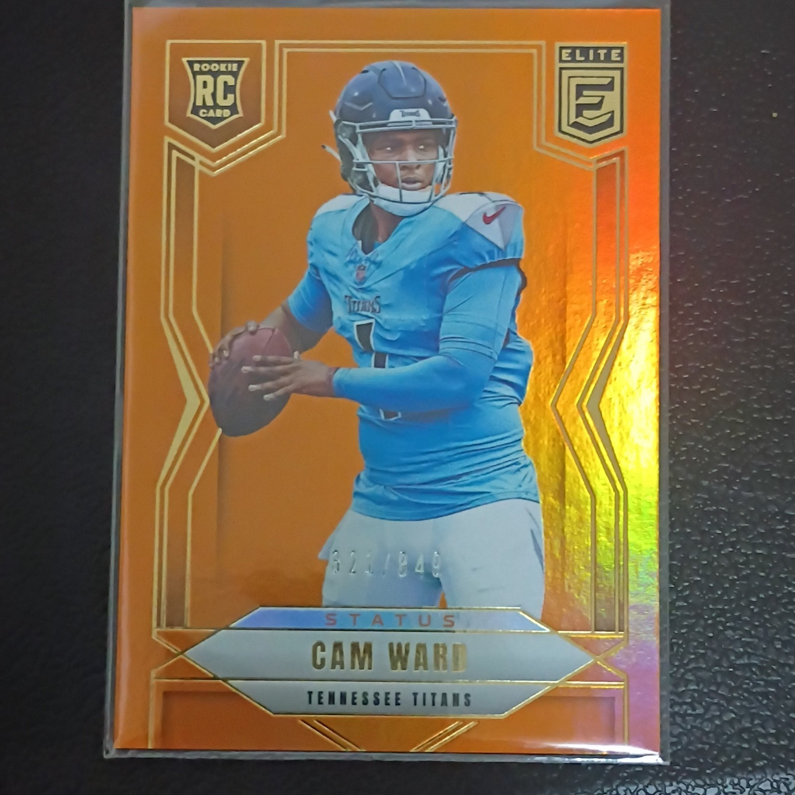 2025 Panini Donruss Elite Status Orange Cam Ward Rookie #101/849 Titans