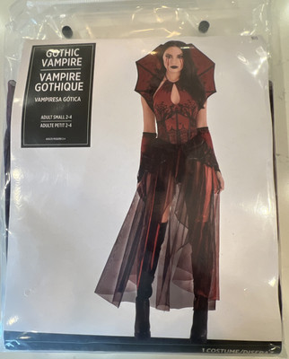 Sexy Gothic Vampire Fancy Cosplay Dress Up Halloween Adult Costume SMALL 2-4 NEW