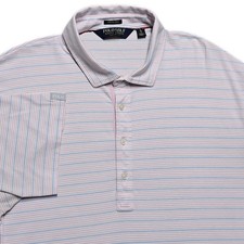 Ralph Lauren Polo Golf Performance Stretch Lisle Polo Pink Blue Striped Mens XL