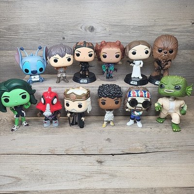 Lot Of 12 Funko pop assorted LOOSE vinyl figures Star Wars Marvel Disney