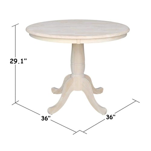 International Concepts Unfinished Pedestal Dining Table - Picture 5 of 6