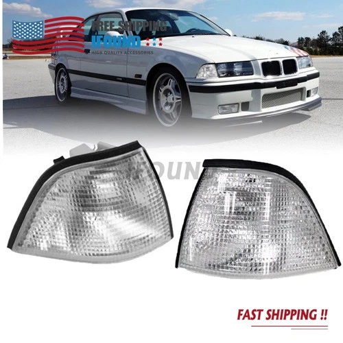 For BMW E36 318ti/328i/318i Sedan 1992-97 1999 2X Clear Corner Light Turn Signal