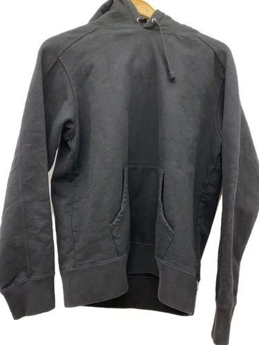 Felpa Supreme con cappuccio S cotone nero tinta unita usata