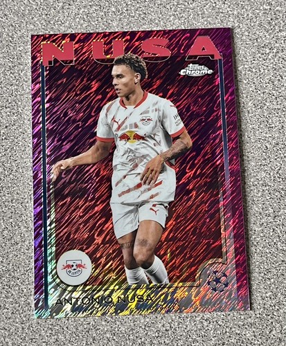 2024-25 Topps Chrome UEFA #175 - Antonio Nusa Magenta Shimmer Refractor