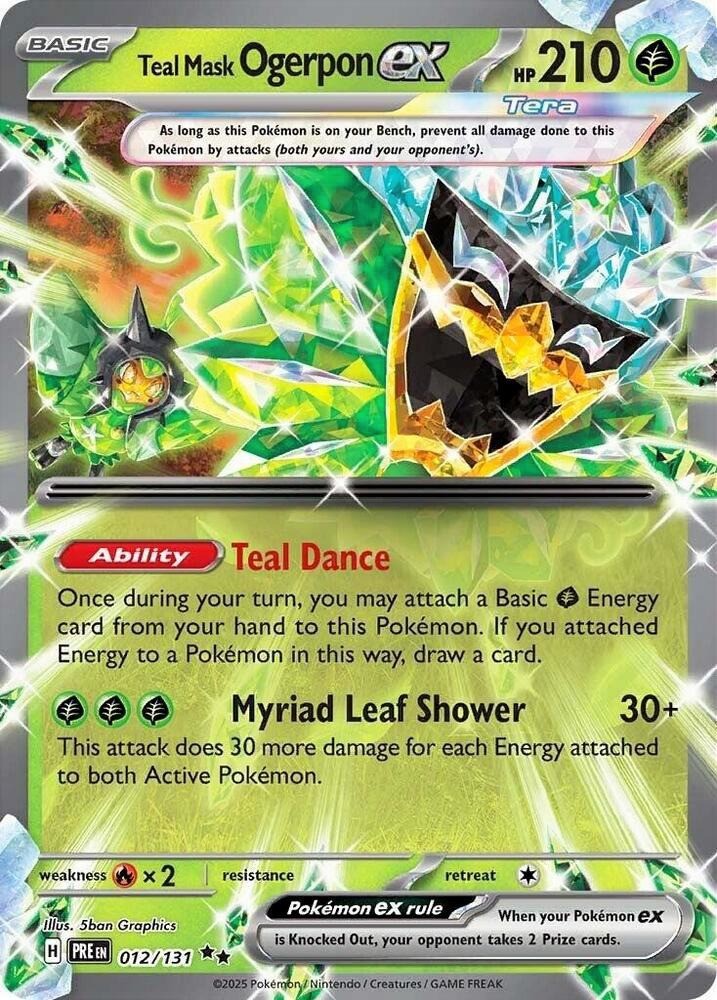 Teal Mask Ogerpon ex 012/131 - Prismatic Evolutions - Pokémon TCG - NM/LP