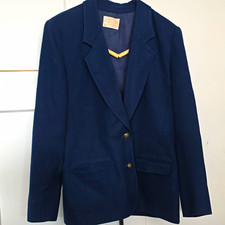 Pendleton Navy Pure Virgin Wool Lined Blazer Jacket Women s 12 USA