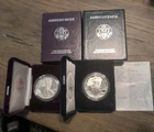 1986S & 1995P American Silver Eagles Proofs w Boxes & COA only for 1995P