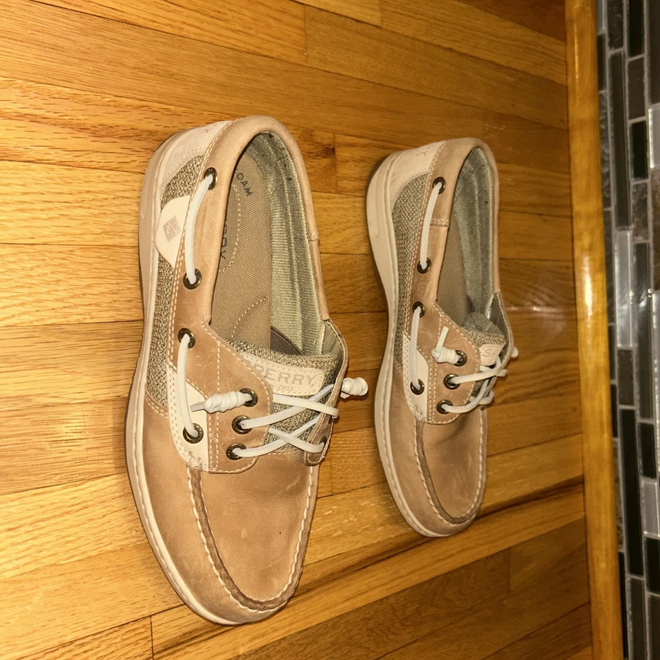 Zapatos de barco Sperry Top Sider para mujer 7,5 M pez ángel informales cuero beige STS97405 Foto 3 de 4